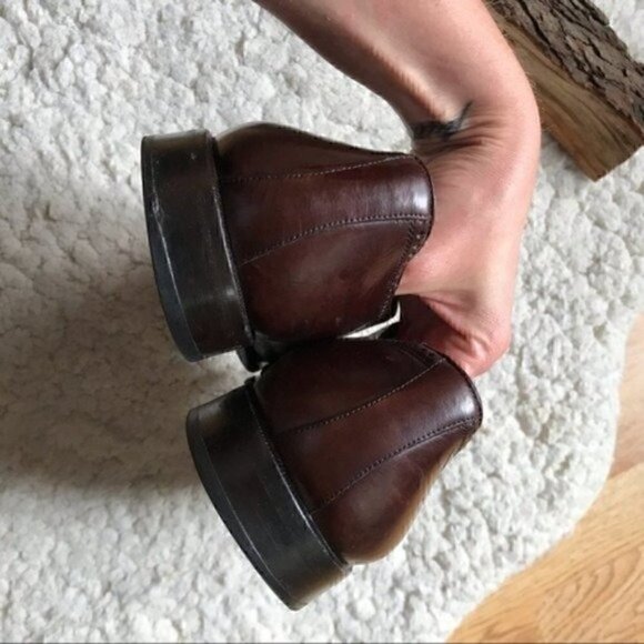Mezlan: Classic Brown Leather Oxford Loafers Sz 10 - Picture 7 of 8